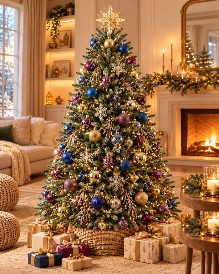Sapin de Noël Artificiel Épicéa Bleu Royal